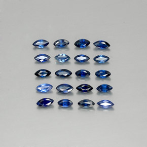 캐럿 천연 딥 블루 사파이어 보석, 마퀴즈, 3.8×2.1 mm, VS