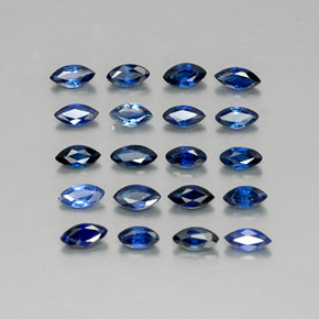 캐럿 천연 딥 블루 사파이어 보석, 마퀴즈, 3.8×2.1 mm, VS