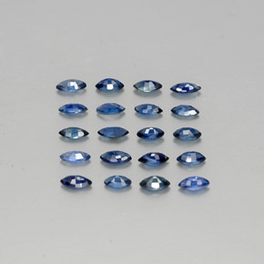 캐럿 천연 딥 블루 사파이어 보석, 마퀴즈, 3.8×2.1 mm, VS