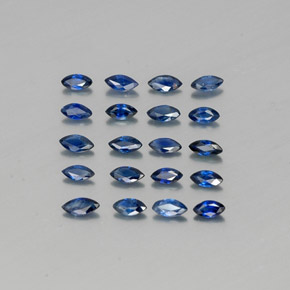 캐럿 천연 딥 블루 사파이어 보석, 마퀴즈, 3.9×1.9 mm, VS
