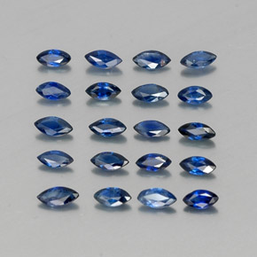 캐럿 천연 딥 블루 사파이어 보석, 마퀴즈, 3.9×1.9 mm, VS