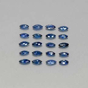 캐럿 천연 딥 블루 사파이어 보석, 마퀴즈, 3.9×1.9 mm, VS