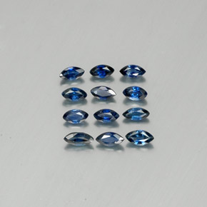 캐럿 천연 딥 블루 사파이어 보석, 마퀴즈, 3.8×2.1 mm, VS