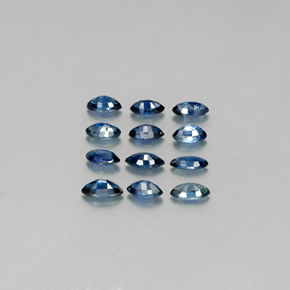 캐럿 천연 딥 블루 사파이어 보석, 마퀴즈, 3.8×2.1 mm, VS