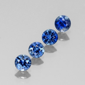 캐럿 천연 딥 블루 사파이어 보석, 라운드 컷, 4.25 mm, VVS-VS