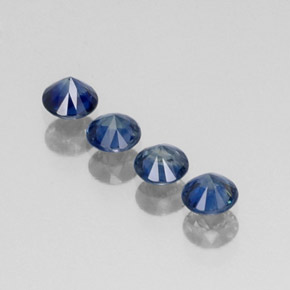캐럿 천연 딥 블루 사파이어 보석, 라운드 컷, 4.25 mm, VVS-VS