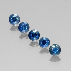 캐럿 천연 딥 블루 사파이어 보석, 라운드 컷, 4.04 mm, VVS-VS