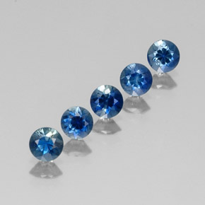 캐럿 천연 딥 블루 사파이어 보석, 라운드 컷, 4.04 mm, VVS-VS