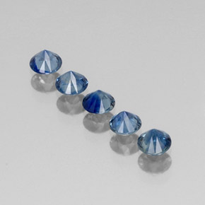 캐럿 천연 딥 블루 사파이어 보석, 라운드 컷, 4.04 mm, VVS-VS