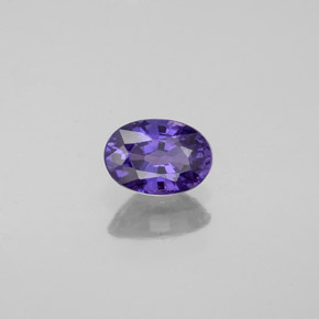 0.57캐럿 천연 블루 바이올렛 사파이어, 타원형 컷, 5.8×4.1 mm, VVS