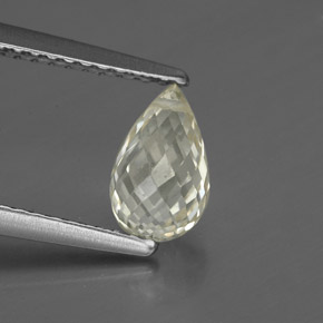 1.51캐럿 천연 라이트 옐로우 사파이어, 브리올레트, 7.8×4.9 mm, VS