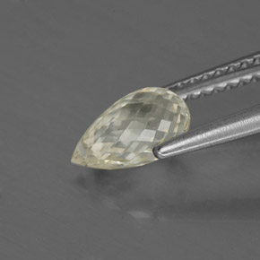 1.51캐럿 천연 라이트 옐로우 사파이어, 브리올레트, 7.8×4.9 mm, VS