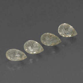 캐럿 천연 라이트 옐로우 사파이어 보석, 브리올레트, 6.6×4.4 mm, VVS-VS