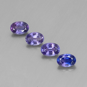 캐럿 천연 바이올렛 블루 사파이어 보석, 타원형 컷, 6×4.2 mm, VVS-VS
