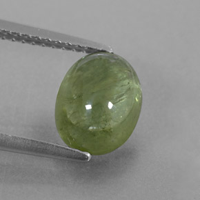 3.07캐럿 천연 그린 사파이어, 투명한, 8.9×7.1 mm, 투명/반투명