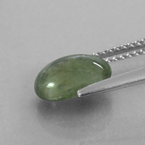 2.43캐럿 천연 그린 사파이어, 투명한, 9.1×7 mm, 투명/반투명