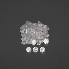 캐럿 천연 화이트 사파이어 보석, 라운드 컷, 1.47 mm, VVS-VS
