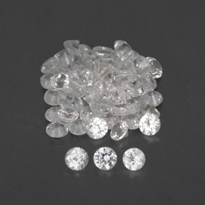 캐럿 천연 화이트 사파이어 보석, 라운드 컷, 1.47 mm, VVS-VS