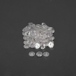 캐럿 천연 화이트 사파이어 보석, 라운드 컷, 1.47 mm, VVS-VS