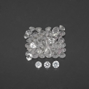 캐럿 천연 화이트 사파이어 보석, 라운드 컷, 1.48 mm, VVS-VS