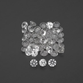 캐럿 천연 화이트 사파이어 보석, 라운드 컷, 1.64 mm, VVS-VS
