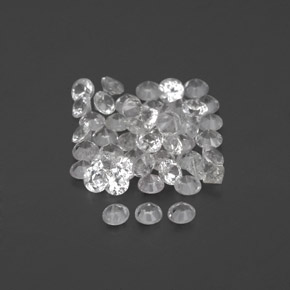 캐럿 천연 화이트 사파이어 보석, 라운드 컷, 1.64 mm, VVS-VS