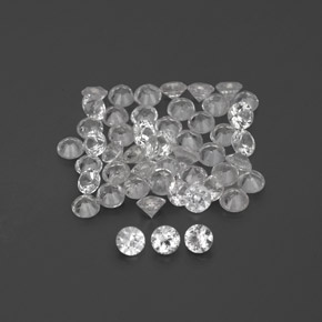 캐럿 천연 화이트 사파이어 보석, 라운드 컷, 1.69 mm, VVS-VS