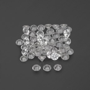 캐럿 천연 화이트 사파이어 보석, 라운드 컷, 1.69 mm, VVS-VS