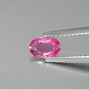 0.46캐럿 천연 핑크 사파이어, 타원형 컷, 6×4.1 mm, VVS-VS