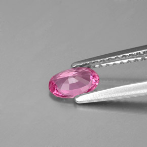 0.46캐럿 천연 핑크 사파이어, 타원형 컷, 6×4.1 mm, VVS-VS
