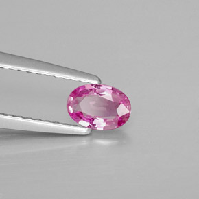 0.46캐럿 천연 핑크 사파이어, 타원형 컷, 6×4.1 mm, VS