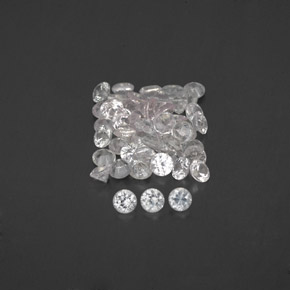 캐럿 천연 화이트 사파이어 보석, 라운드 컷, 1.69 mm, VS