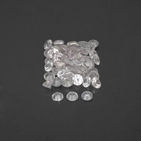 캐럿 천연 화이트 사파이어 보석, 라운드 컷, 1.69 mm, VS