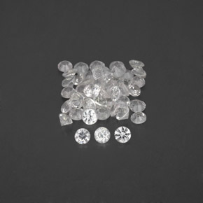캐럿 천연 화이트 사파이어 보석, 라운드 컷, 1.58 mm, VS