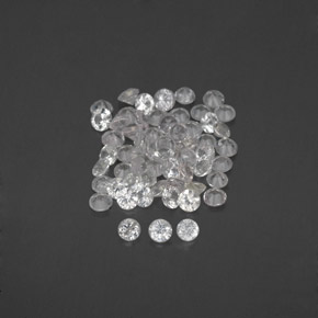 캐럿 천연 화이트 사파이어 보석, 라운드 컷, 1.55 mm, VVS-VS