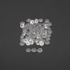 캐럿 천연 화이트 사파이어 보석, 라운드 컷, 1.55 mm, VVS-VS