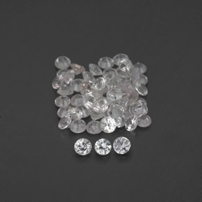캐럿 천연 화이트 사파이어 보석, 라운드 컷, 1.60 mm, VVS-VS