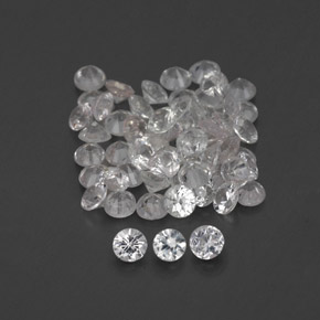 캐럿 천연 화이트 사파이어 보석, 라운드 컷, 1.60 mm, VVS-VS