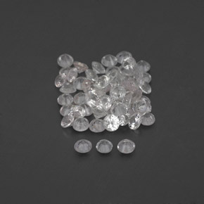 캐럿 천연 화이트 사파이어 보석, 라운드 컷, 1.60 mm, VVS-VS