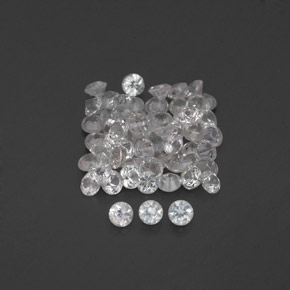 캐럿 천연 화이트 사파이어 보석, 라운드 컷, 1.65 mm, VVS-VS