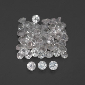 캐럿 천연 화이트 사파이어 보석, 라운드 컷, 1.65 mm, VVS-VS
