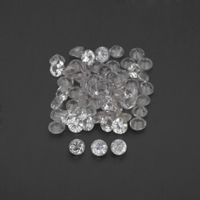 캐럿 천연 화이트 사파이어 보석, 라운드 컷, 1.67 mm, VVS-VS