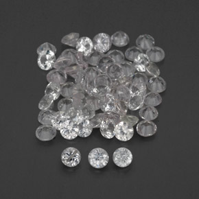 캐럿 천연 화이트 사파이어 보석, 라운드 컷, 1.67 mm, VVS-VS