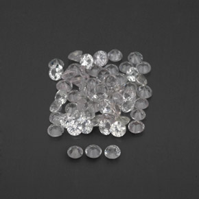 캐럿 천연 화이트 사파이어 보석, 라운드 컷, 1.67 mm, VVS-VS