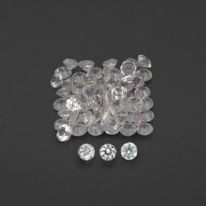 캐럿 천연 화이트 사파이어 보석, 라운드 컷, 1.71 mm, VVS-VS