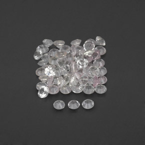캐럿 천연 화이트 사파이어 보석, 라운드 컷, 1.71 mm, VVS-VS