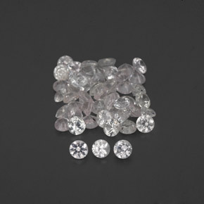 캐럿 천연 화이트 사파이어 보석, 라운드 컷, 1.54 mm, VVS-VS