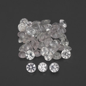 캐럿 천연 화이트 사파이어 보석, 라운드 컷, 1.54 mm, VVS-VS