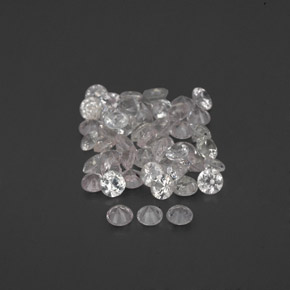 캐럿 천연 화이트 사파이어 보석, 라운드 컷, 1.54 mm, VVS-VS