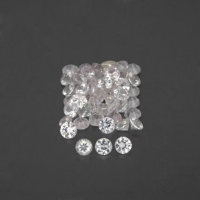 캐럿 천연 화이트 사파이어 보석, 라운드 컷, 1.56 mm, VVS-VS